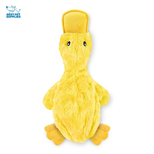 Best Pet Crinkle Dog Toy - No Stuffing Duck, Squeaker, Yellow