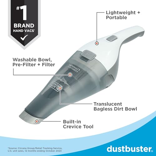 Black+Decker 8V Max Dustbuster Hand Vacuum - White