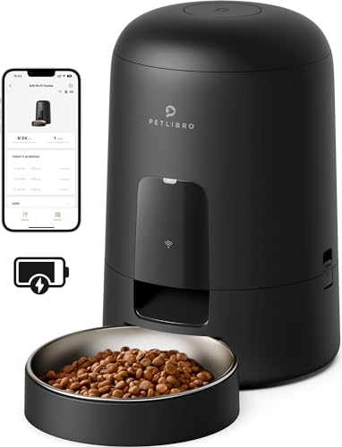 PETLIBRO Automatic Cat Feeder, Wi-Fi Rechargeable Cat Food Dispenser Battery