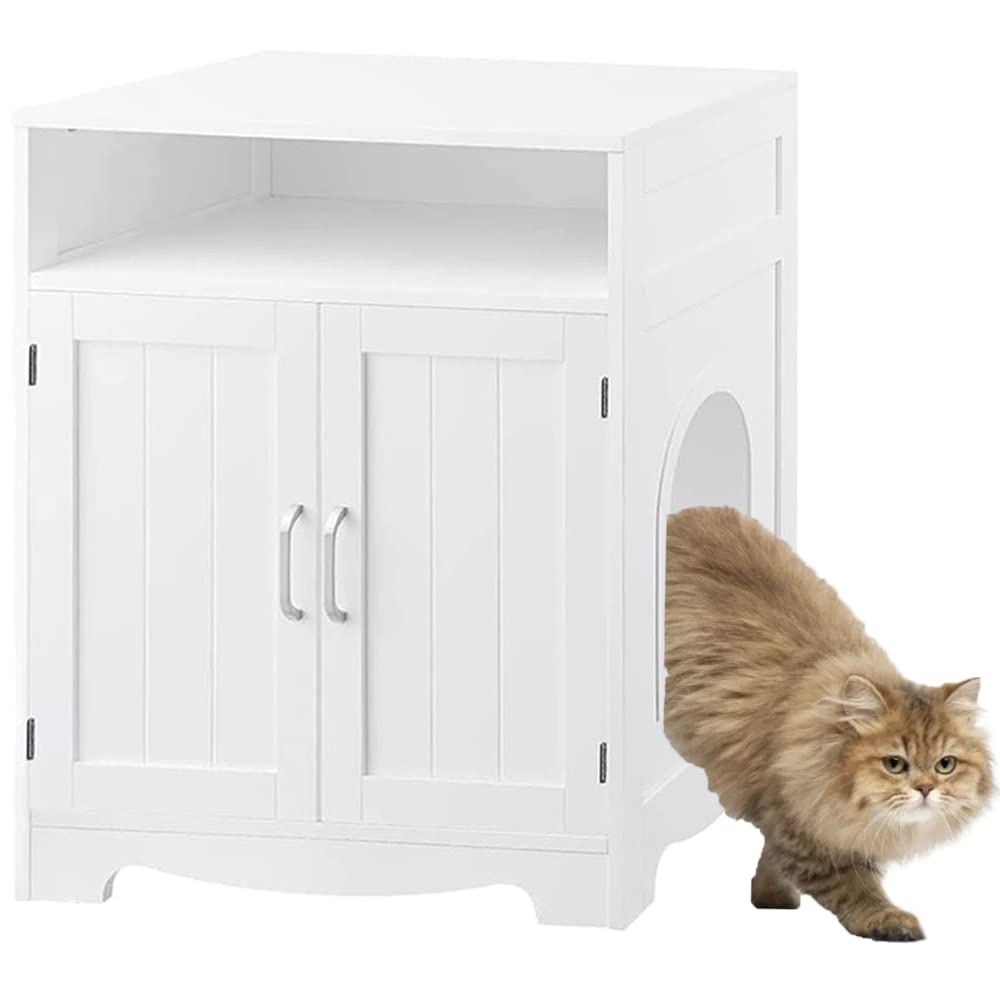 beeNbkks Cat Litter Box Furniture - Hidden Enclosure & End Table