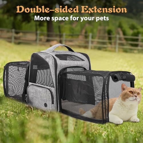 WHDPETS Expandable Cat Backpack Carrier - Pet Travel Bag