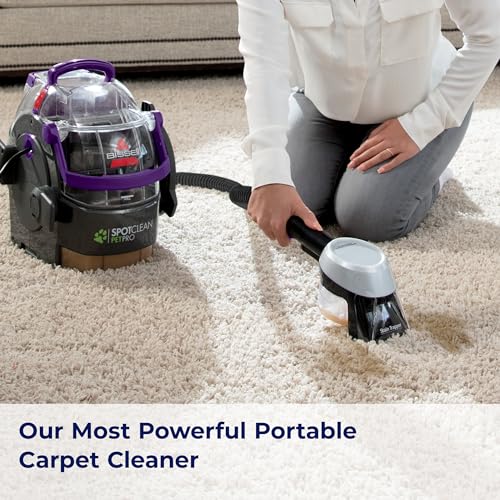 BISSELL SpotClean Pet Pro Portable Carpet Cleaner - 2458, Grapevine Purple/Black