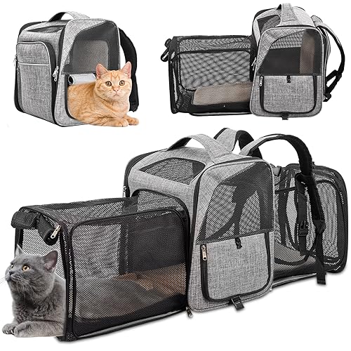 WHDPETS Expandable Cat Backpack Carrier - Pet Travel Bag