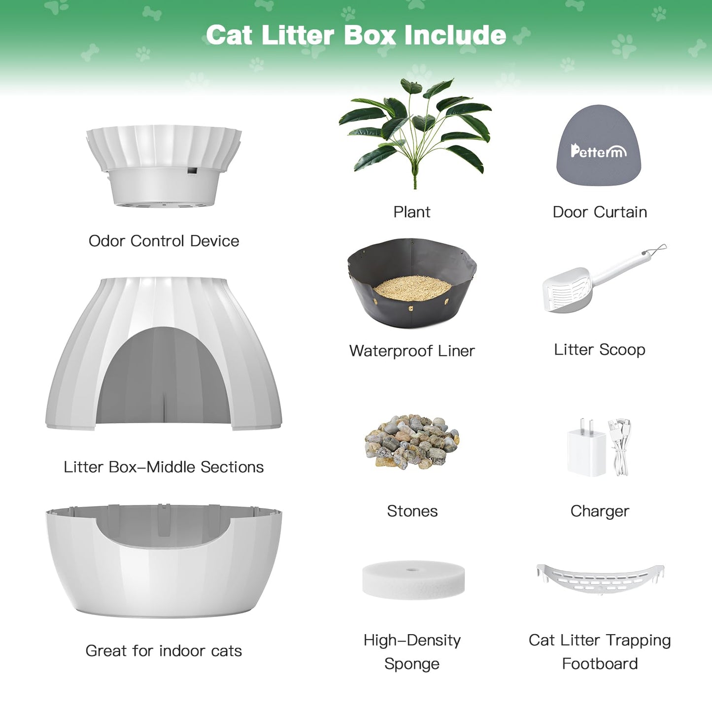 Plant Litter Box Equipped with Odor Removal System,Hidden Cat Planter Litter Box Enclosure for Big Cats