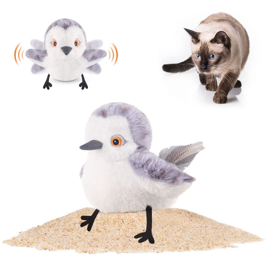 Potaroma Cat Toys Flapping Bird (No Flying), Lifelike Sandpiper Chirp Tweet