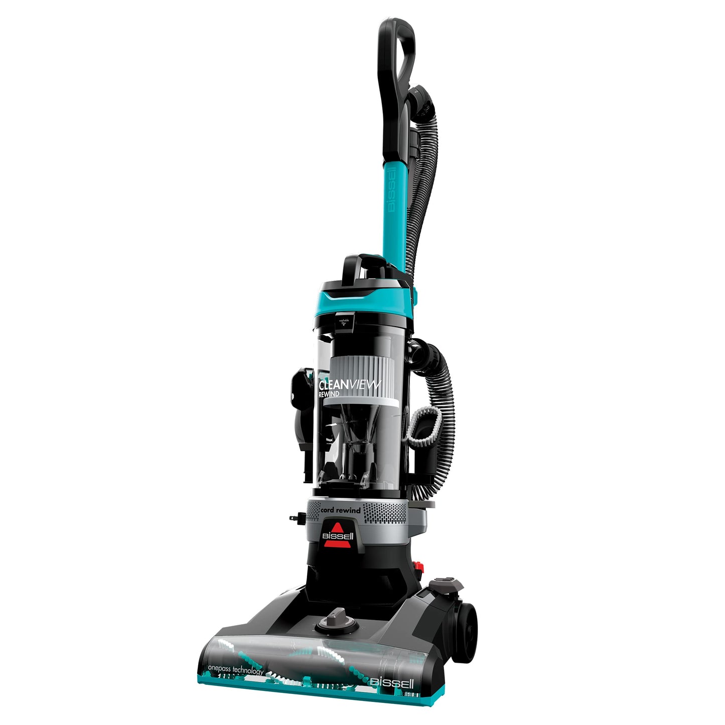 BISSELL CleanView Rewind Upright Bagless Vacuum - 3534, Black/Teal/Gray