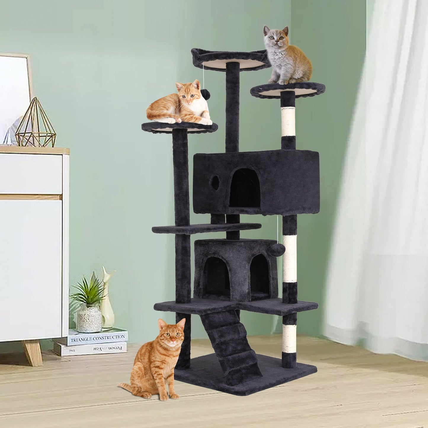 BestPet 54in Cat Tree Tower - Indoor Cats, Scratching Posts