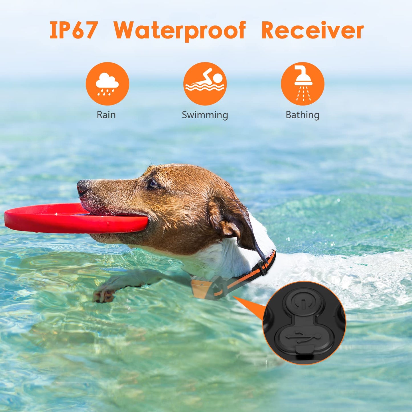 PIOUNS Dog Shock Collar, IP67 Waterproof Dog Training Collar with Remote, 3 Training Modes, Shock