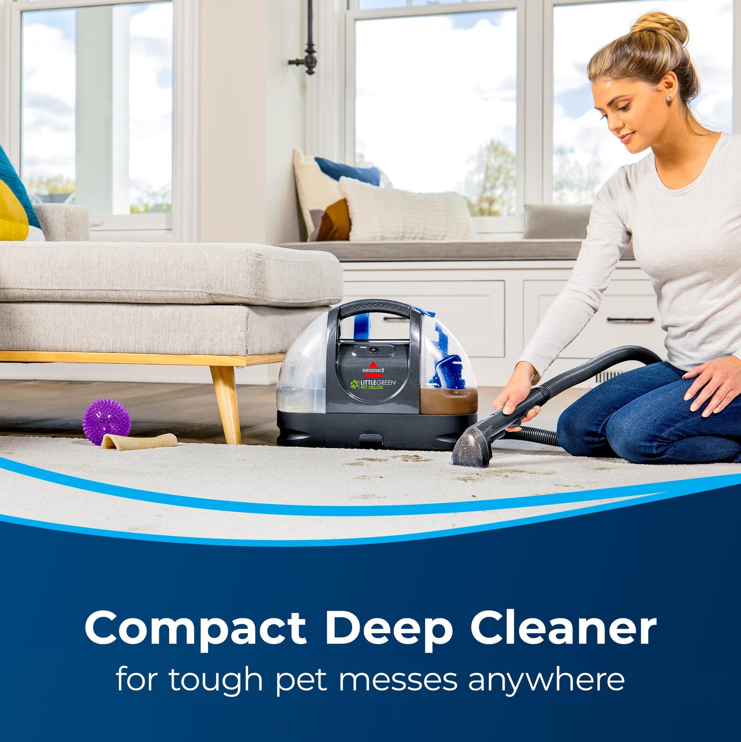 Bissell Little Green Pet Deluxe Portable Carpet Cleaner - 3353, Gray/Blue