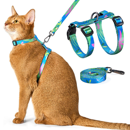 PetThem Cat Harness and Leash Set - Escape Proof Adjustable Cat Harness