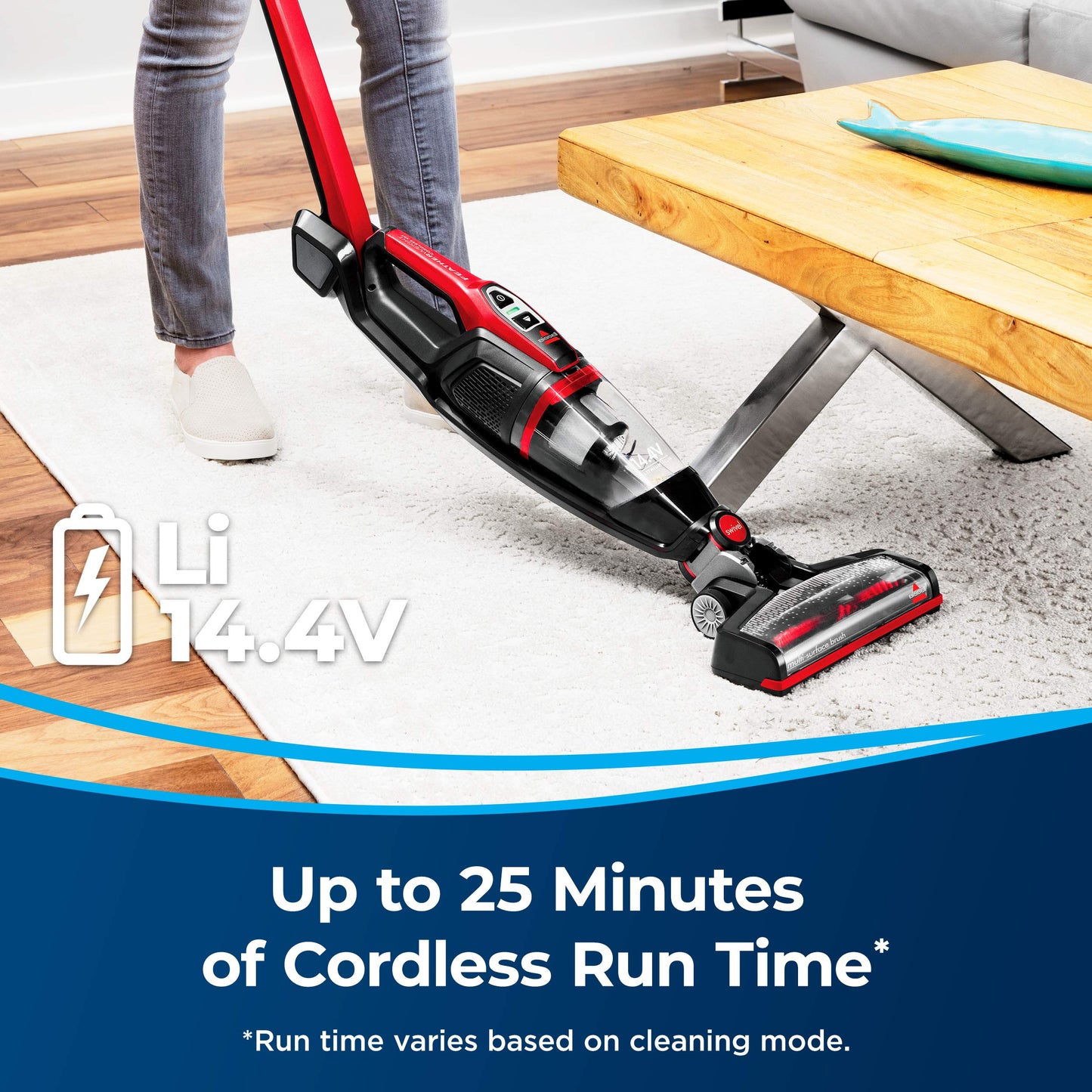 BISSELL Featherweight Cordless XRT 14.4V Stick Vacuum - 3079, Black/Red